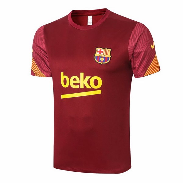 Camiseta de Entrenamiento Barcelona 2020 2021 Rojo Amarillo